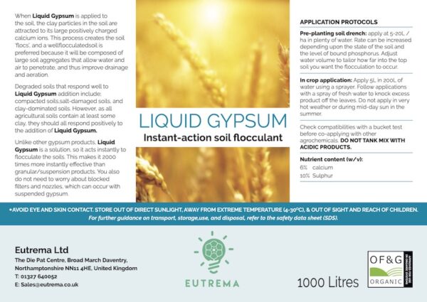 Liquid gypsum flocculant